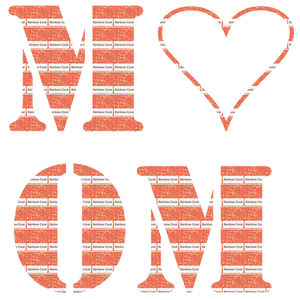 Love Mom Glitter Rainbow Coral Glitter ST - afb. 2
