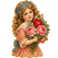 Nostalgische strijkapplicatie – meisje met bloemen poezieplaatje - afb. 3