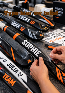Personaliseer je hockeybidon of stick – met naam, nummer of logo UV-DTF Bruin  - afb. 1