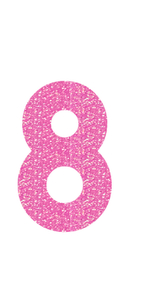 Set Broeknummers Strijkletters Alba Glitter Holo Pink - afb. 2