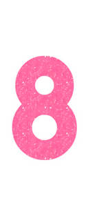 Set Broeknummers Strijkletters Alba Glitter Neon Pink Glitter 448 - afb. 2