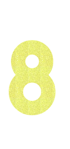 Set Broeknummers Strijkletters Alba Glitter Neon geel Glitter - afb. 2
