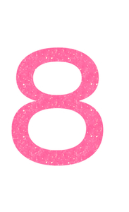 Set Broeknummers Strijkletters Ari Glitter Neon Pink Glitter 448 - afb. 2