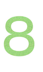 Set Broeknummers Strijkletters Ari Glitter Neon Green Glitter 447 - afb. 2