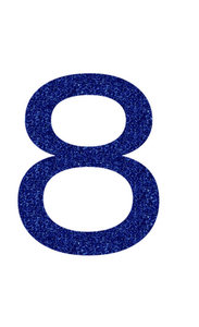 Set Broeknummers Strijkletters Ari Glitter Royal Blue Glitter 489 - afb. 2