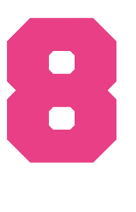 Set Broeknummers Strijkletters Fresh Polyester Ondergrond Neon Roze - afb. 2