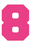 Set Broeknummers Strijkletters Fresh Polyester Ondergrond Neon Roze - afb. 2