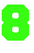 Set Broeknummers Strijkletters Fresh Flock Neon Groen - afb. 2