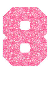 Set Broeknummers Strijkletters Fresh Glitter Medium Pink - afb. 2