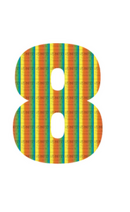 Set Broeknummers Strijkletters Impact Rainbow Regenboog Folie - afb. 2