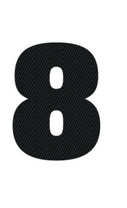 Set Broeknummers Strijkletters Impact Design Carbon Zwart - afb. 2