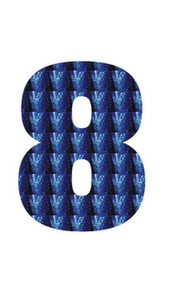 Set Broeknummers Strijkletters Impact Holografische Blauw - afb. 2