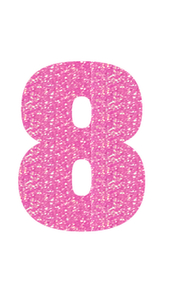 Set Broeknummers Strijkletters Impact Glitter Holo Pink - afb. 2