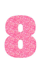 Set Broeknummers Strijkletters Impact Glitter Medium Pink - afb. 2