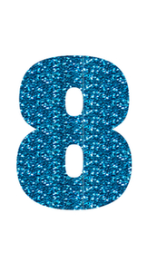 Set Broeknummers Strijkletters Impact Glitter Blue - afb. 2