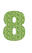 Set Broeknummers Strijkletters Impact Glitter Light Green - afb. 2