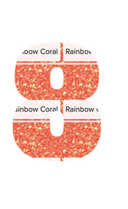 Set Broeknummers Strijkletters Impact Glitter Rainbow Coral Glitter ST - afb. 2