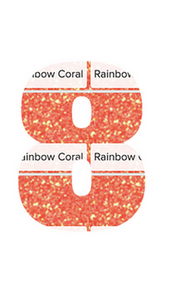Set Broeknummers Strijkletters Impact Glitter Rainbow Coral Glitter ST - afb. 2