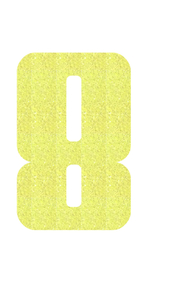 Set Broeknummers Strijkletters Pum Glitter Neon geel Glitter - afb. 2