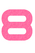 Set Broeknummers Strijkletters Quant Glitter Neon Pink Glitter 448 - afb. 2