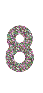 Set Rugnummers Strijkletters Alba Glitter Regenboog Multicolor 453 - afb. 2