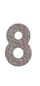 Set Rugnummers Strijkletters Alba Glitter Regenboog Multicolor 453 - afb. 2