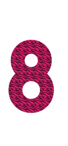 Set Rugnummers Strijkletters Alba Design Zebra Roze - afb. 2