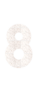 Set Rugnummers Strijkletters Alba Glitter White Glitter 444 - afb. 2