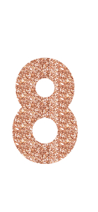 Set Rugnummers Strijkletters Alba Glitter Light Rose Gold - afb. 2