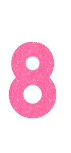 Set Rugnummers Strijkletters Alba Glitter Neon Pink Glitter 448 - afb. 2