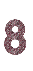 Set Rugnummers Strijkletters Alba Glitter Rose Gold Glitter 486 - afb. 2