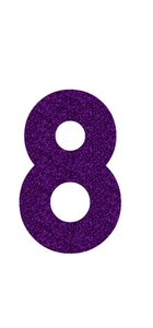 Set Rugnummers Strijkletters Alba Glitter Purple Glitter 424 - afb. 2