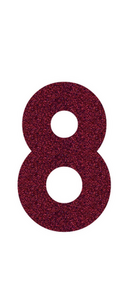 Set Rugnummers Strijkletters Alba Glitter Burgundy  Glitter 422 - afb. 2