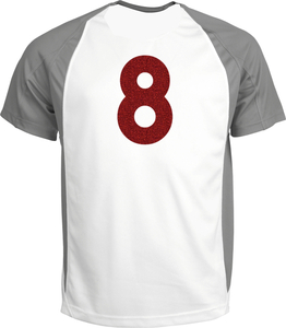 Set Rugnummers Strijkletters Alba Glitter Red Glitter 456 - afb. 1