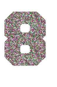 Set Rugnummers Strijkletters Fresh Glitter Regenboog Multicolor 453 - afb. 2