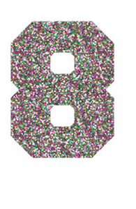 Set Rugnummers Strijkletters Fresh Glitter Regenboog Multicolor 453 - afb. 2