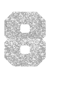 Set Rugnummers Strijkletters Fresh Glitter Silver 450 - afb. 2