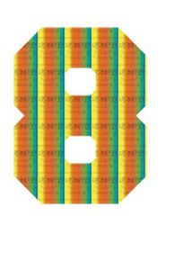 Set Rugnummers Strijkletters Fresh Rainbow Regenboog Folie - afb. 2