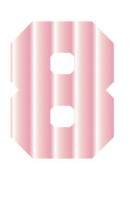 Set Rugnummers Strijkletters Fresh Mirror Roze - afb. 2