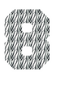 Set Rugnummers Strijkletters Fresh Design Zebra - afb. 2