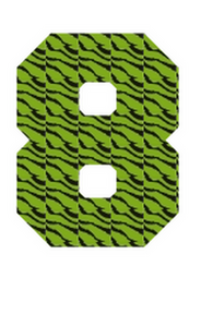 Set Rugnummers Strijkletters Fresh Design Zebra Groen - afb. 2