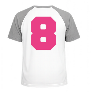 Set Rugnummers Strijkletters Fresh Polyester Ondergrond Neon Roze - afb. 1