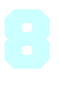 Set Rugnummers Strijkletters Fresh Flex Baby Blauw - afb. 2