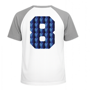 Set Rugnummers Strijkletters Fresh Holografische Blauw - afb. 1