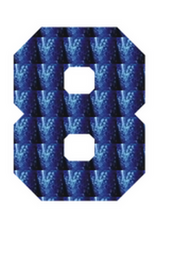 Set Rugnummers Strijkletters Fresh Holografische Blauw - afb. 2
