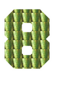 Set Rugnummers Strijkletters Fresh Holografische Goud - afb. 2