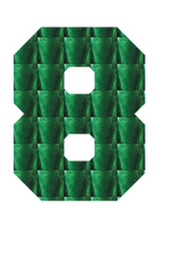 Set Rugnummers Strijkletters Fresh Holografische Groen - afb. 2