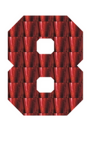 Set Rugnummers Strijkletters Fresh Holografische Rood - afb. 2