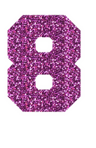 Set Rugnummers Strijkletters Fresh Glitter Lavender 428 - afb. 2