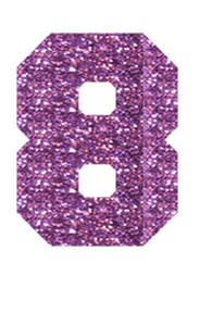 Set Rugnummers Strijkletters Fresh Glitter Orchid - afb. 2